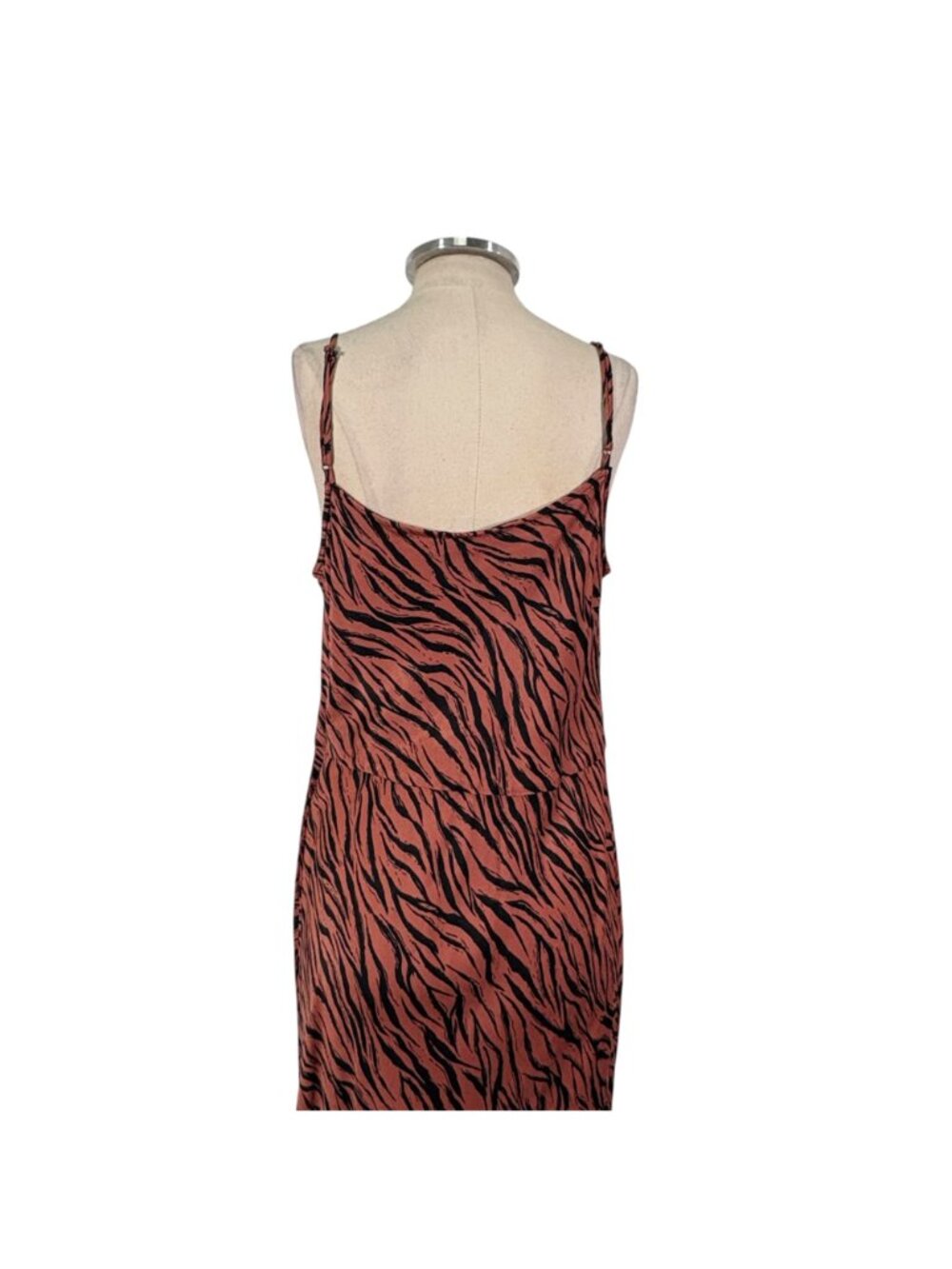 Anthropologie Elyse Zebra Printed Bias Slip Dress Size Large - Picture 8 of 11
